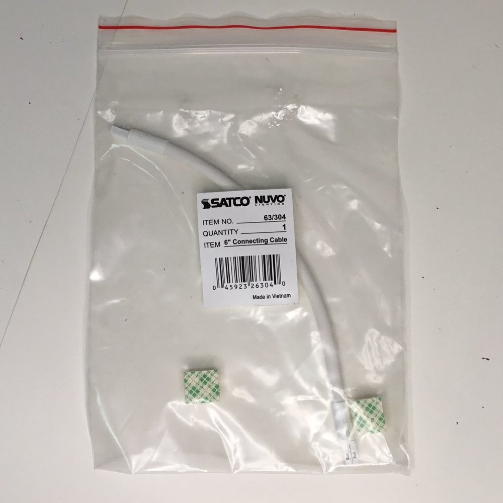 Satco Nuvo Thread Undercabinet LED Lighting 6" Connecting Cable White NIB